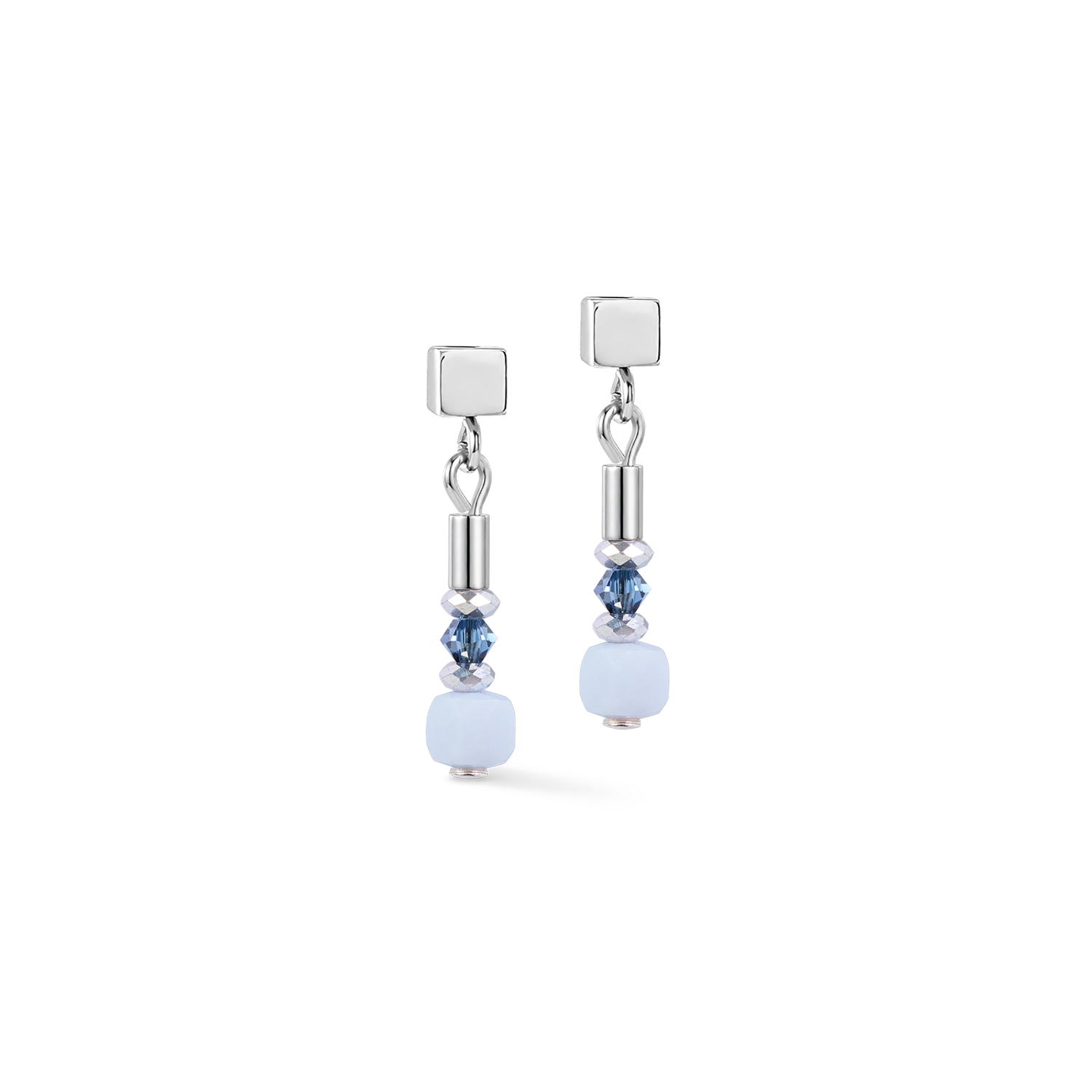Boucles d'oreilles Cube Balance Blue Mist