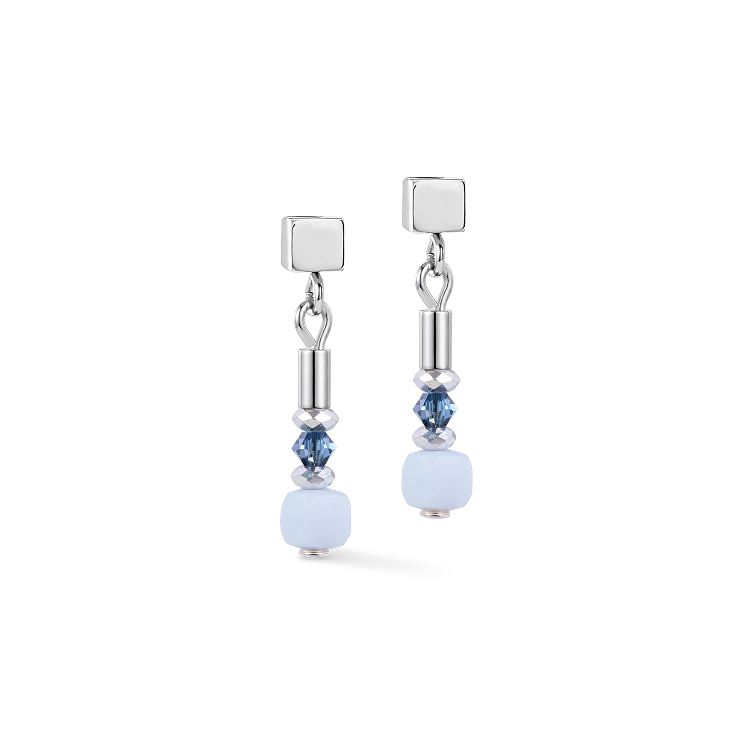 Boucles d'oreilles Cube Balance Blue Mist
