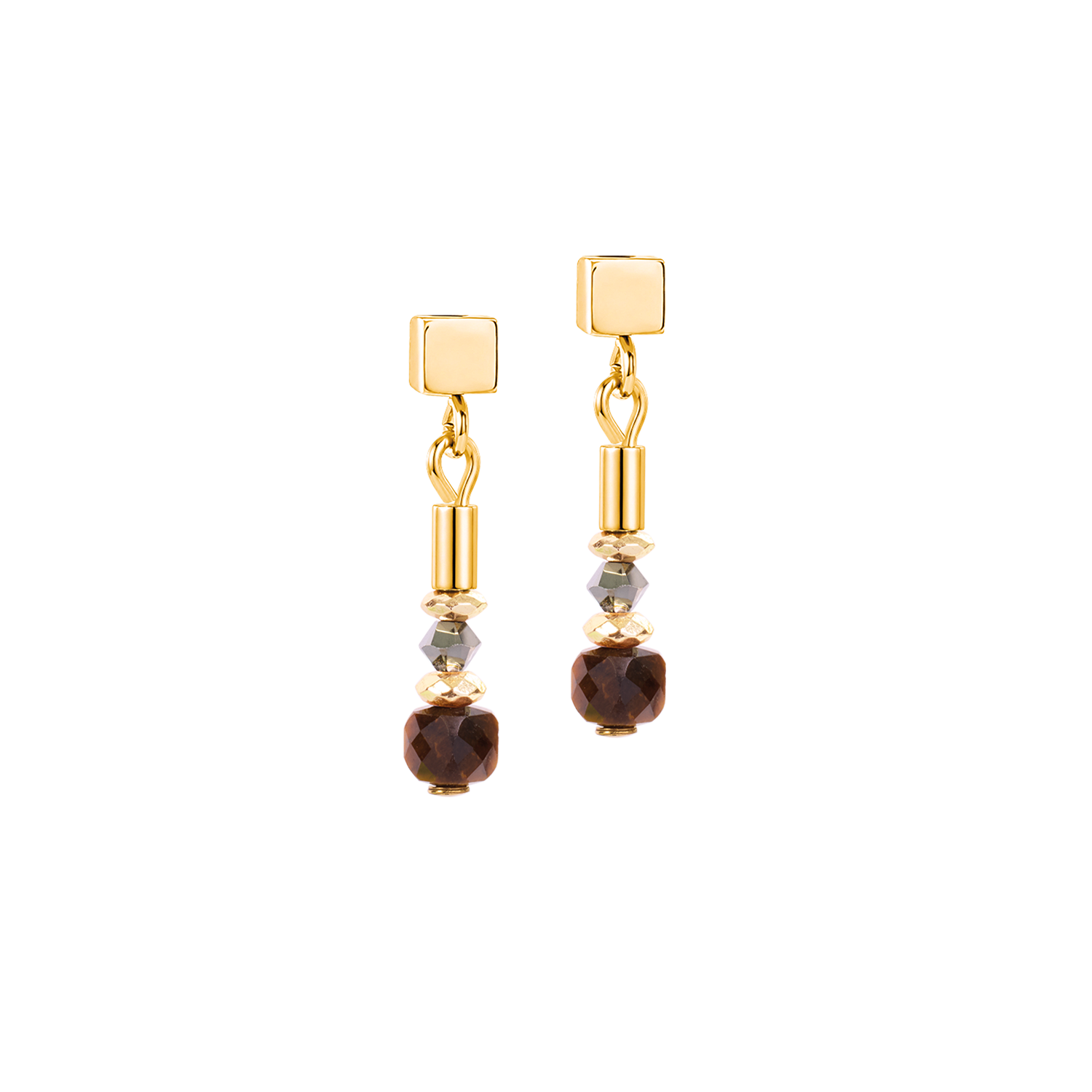 Boucles d'oreilles Cube Balance Golden Hazel