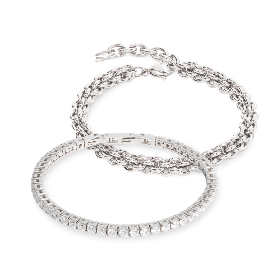 Tennis Mesh Chain Bracelet Silver