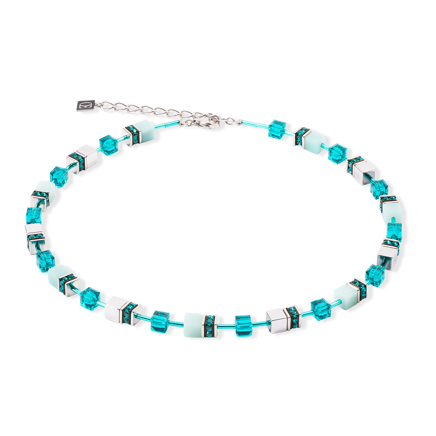 Collier GeoCUBE® Iconic Precious argent-vert