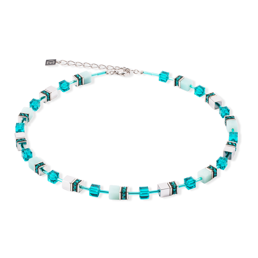 Collier GeoCUBE® Iconic Precious argent-vert