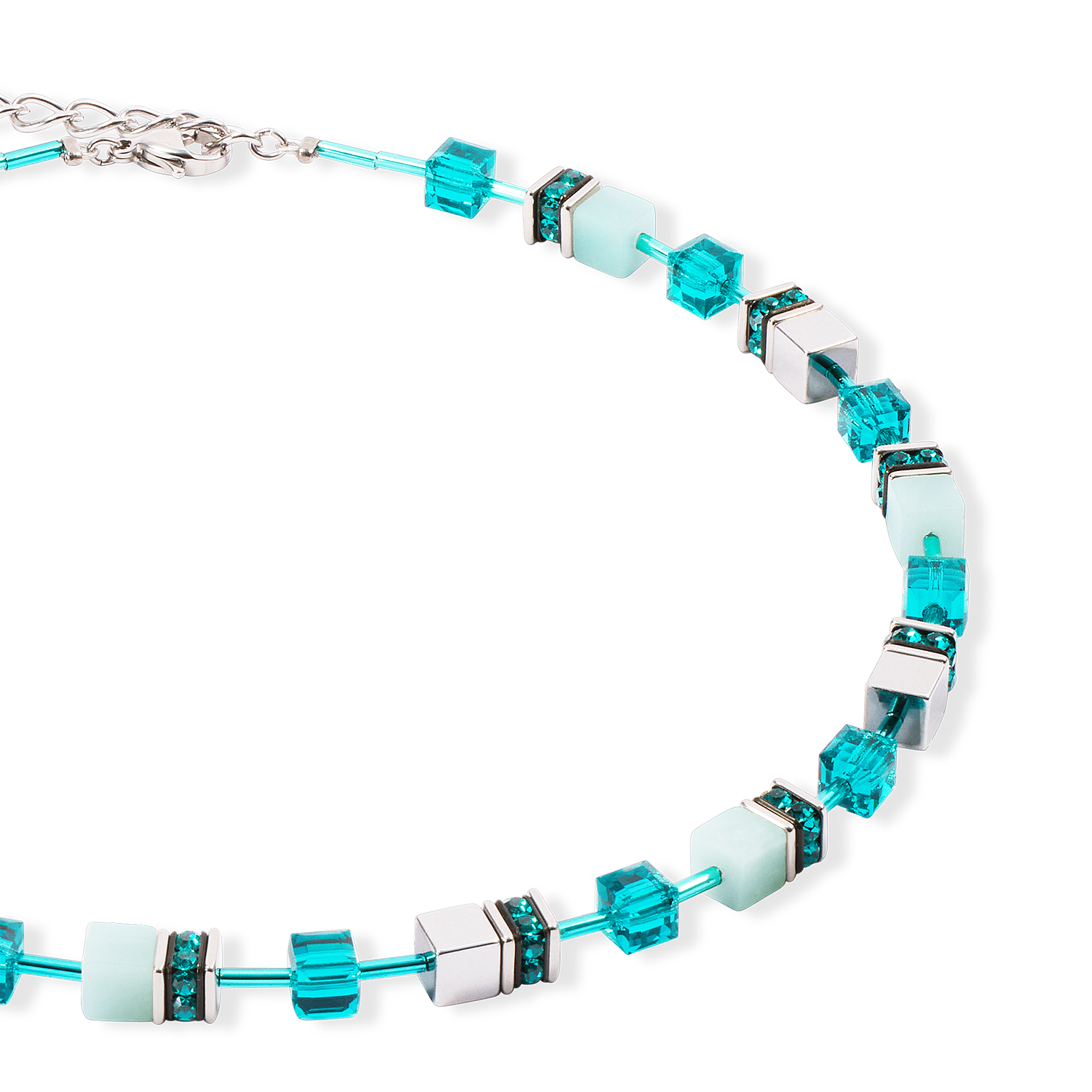 Collier GeoCUBE® Iconic Precious argent-vert