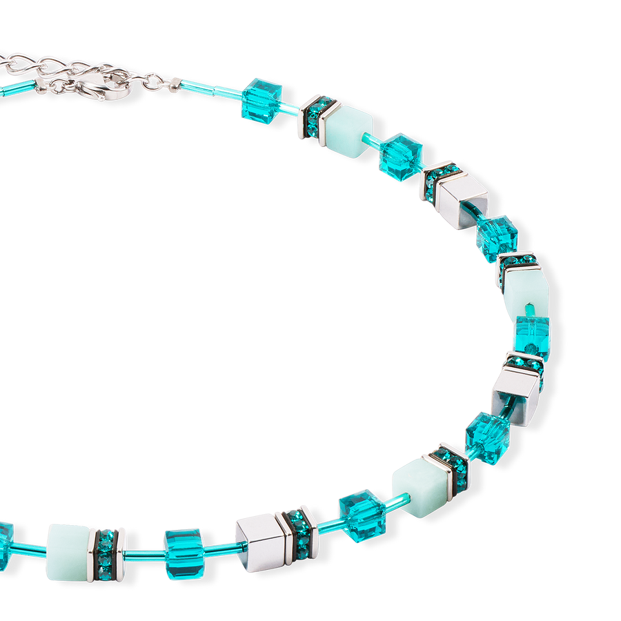 Collier GeoCUBE® Iconic Precious argent-vert