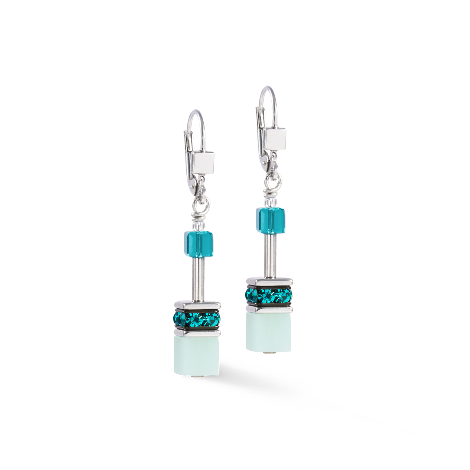 Boucles d'oreilles GeoCUBE® Iconic Precious argent-vert