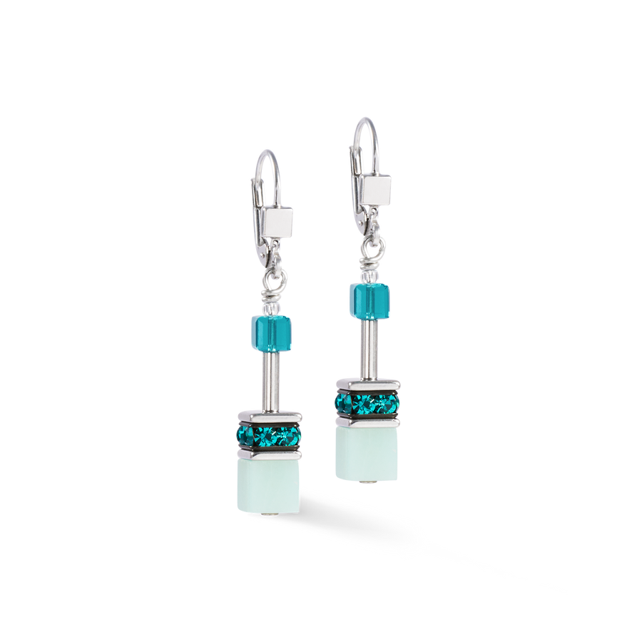 Boucles d'oreilles GeoCUBE® Iconic Precious argent-vert