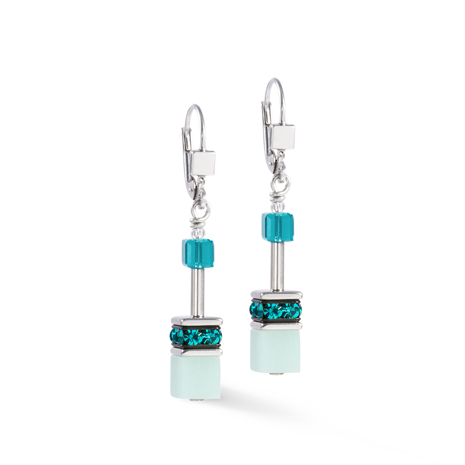 Boucles d'oreilles GeoCUBE® Iconic Precious argent-vert