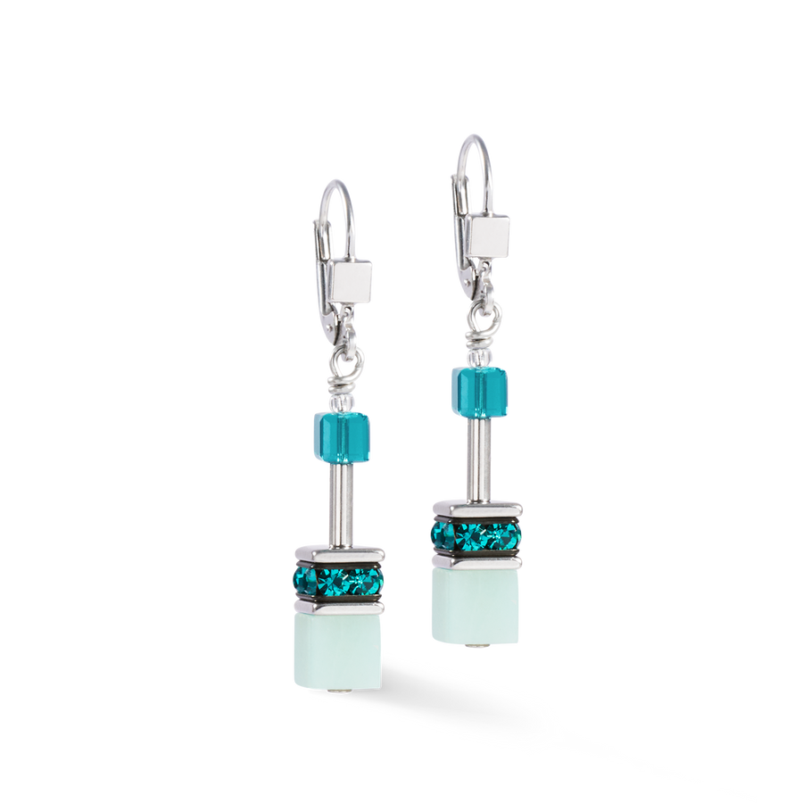 Boucles d'oreilles GeoCUBE® Iconic Precious argent-vert