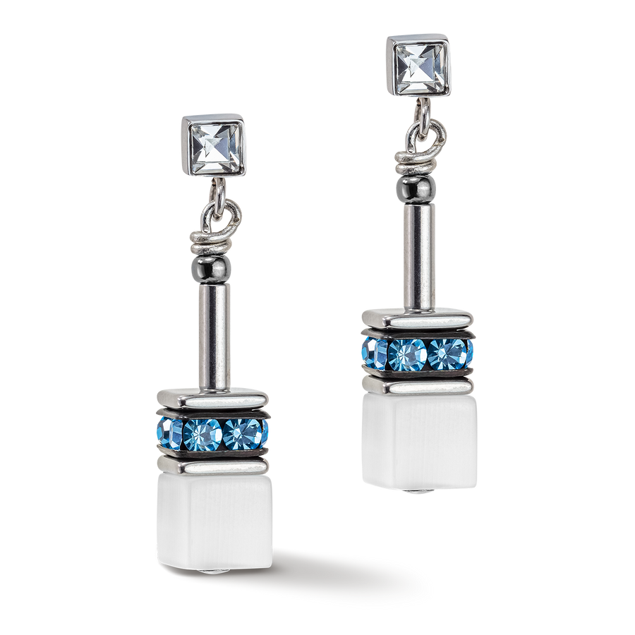 Boucles d'oreille GeoCUBE® Iconic Monochrome aqua