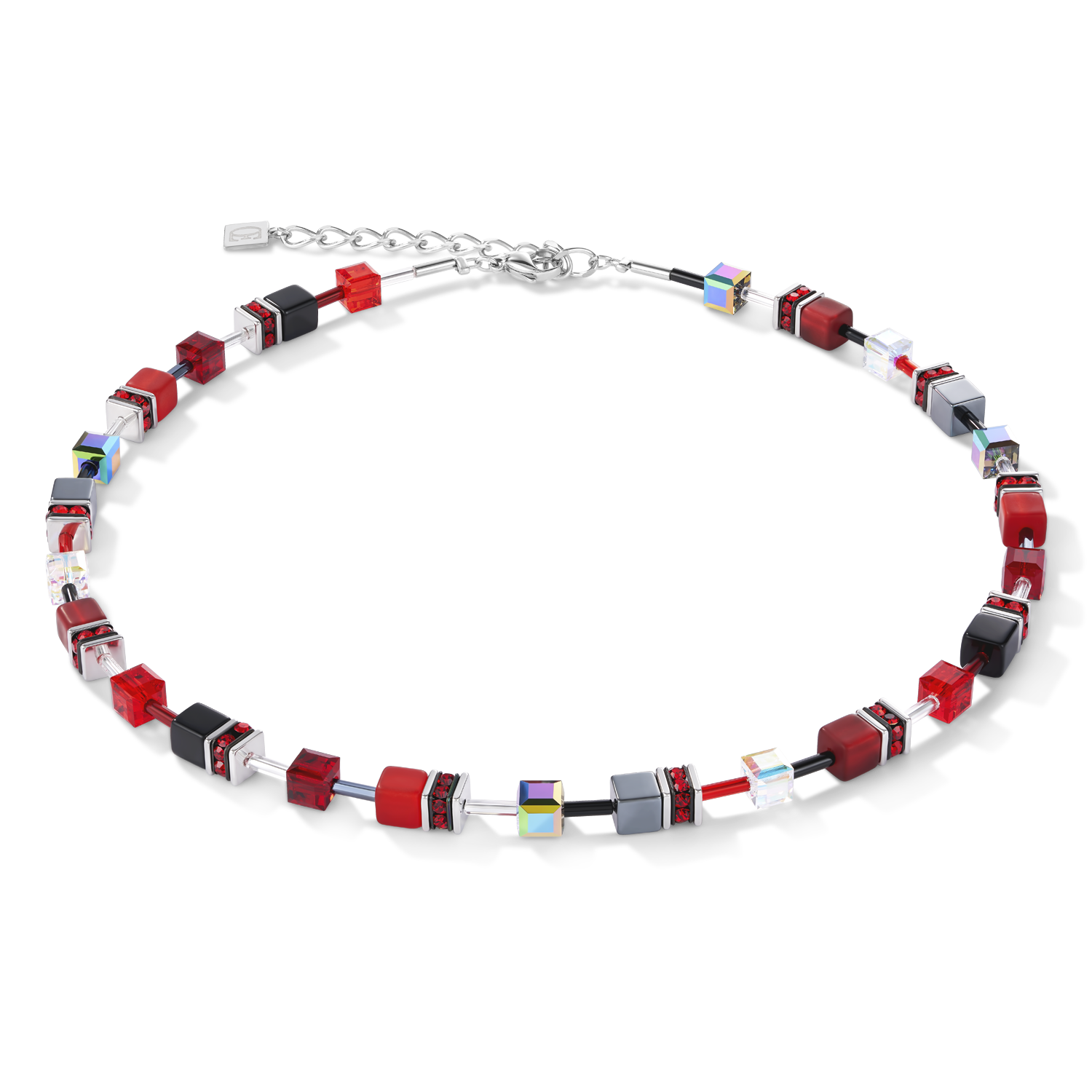 Collier GeoCUBE® rouge-hématite