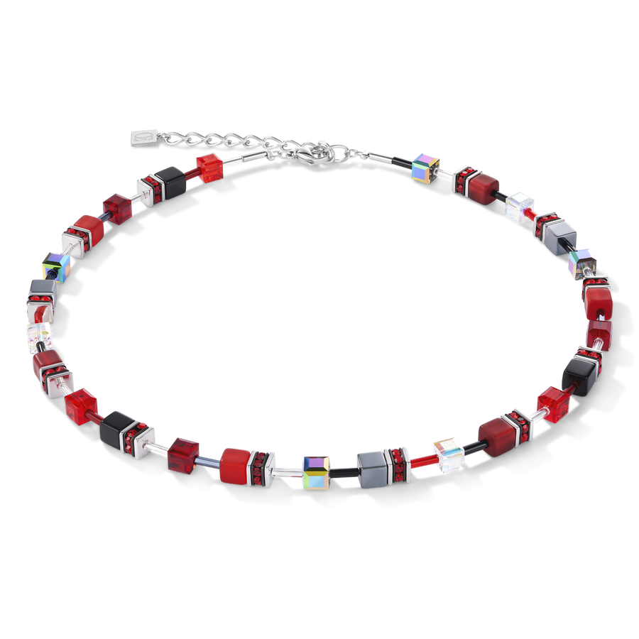 Collier GeoCUBE® rouge-hématite