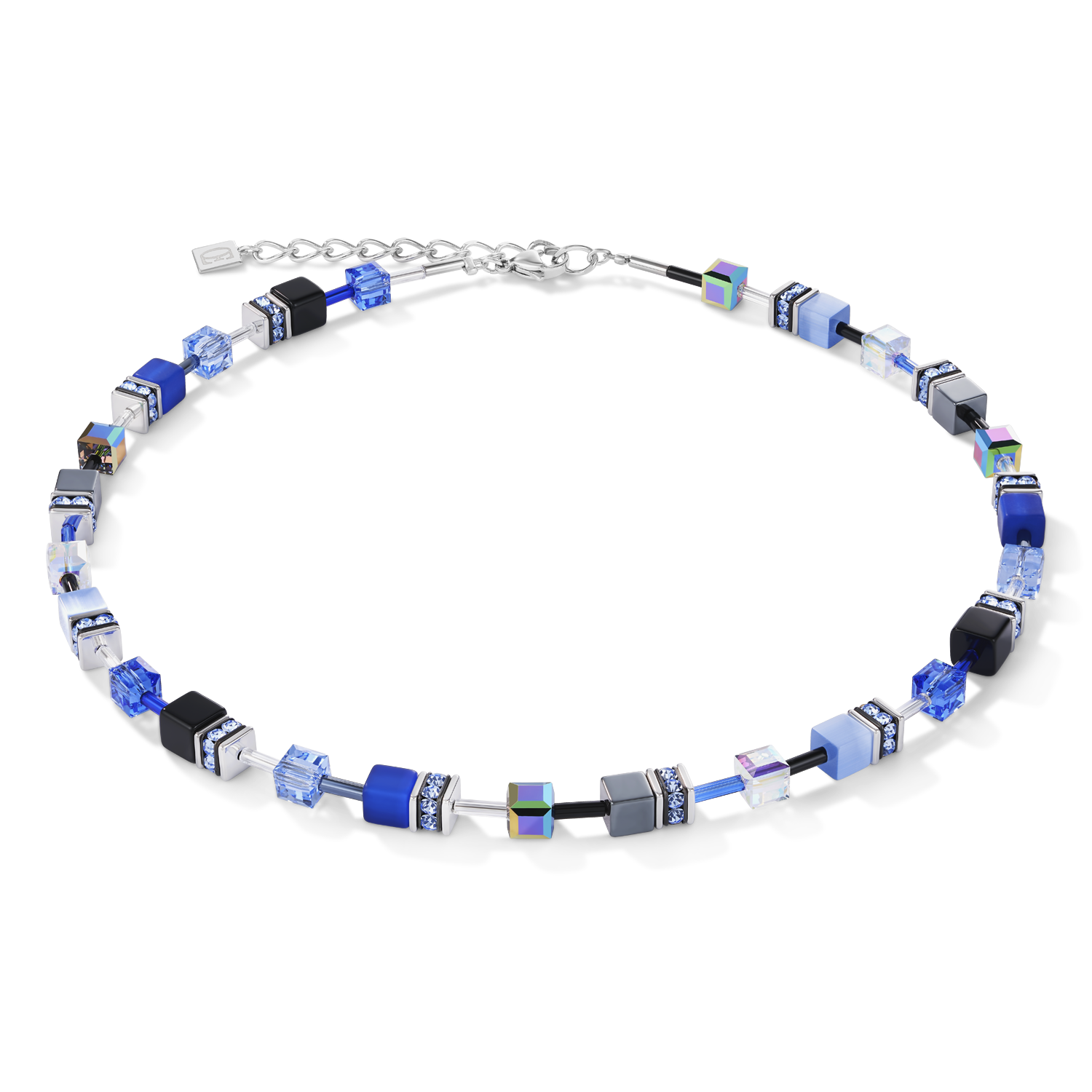Collier GeoCUBE® bleu cobalte
