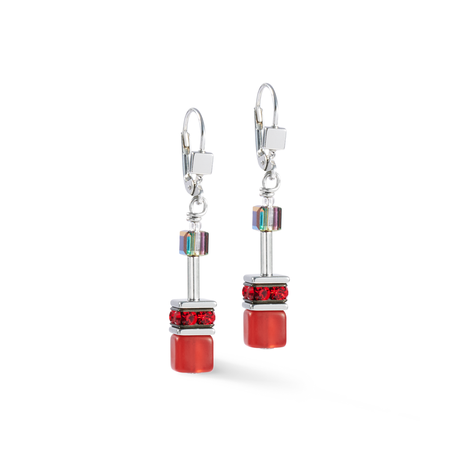Boucles d'oreille GeoCUBE® rouge