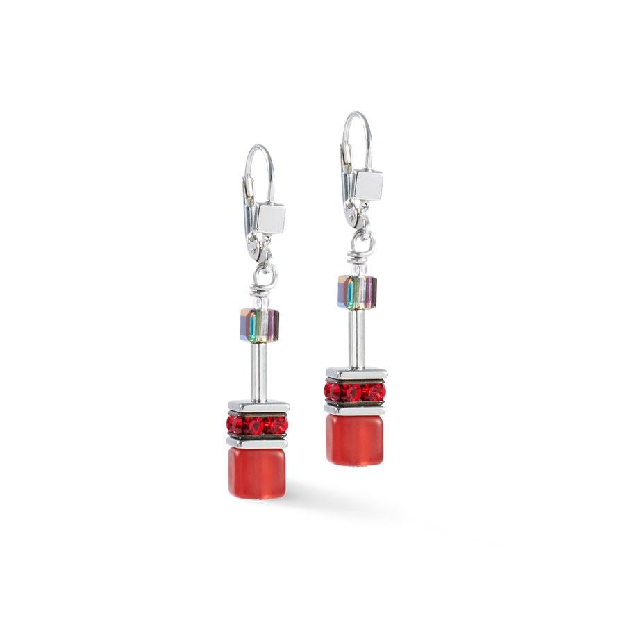 Boucles d'oreille GeoCUBE® rouge
