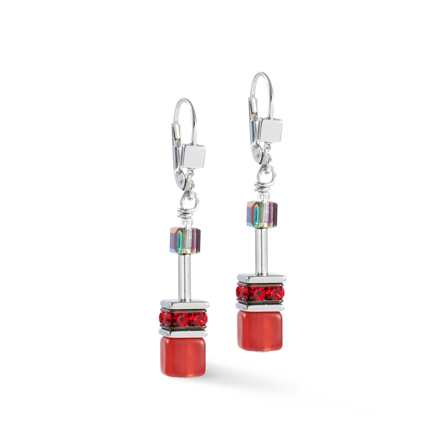 Boucles d'oreille GeoCUBE® rouge