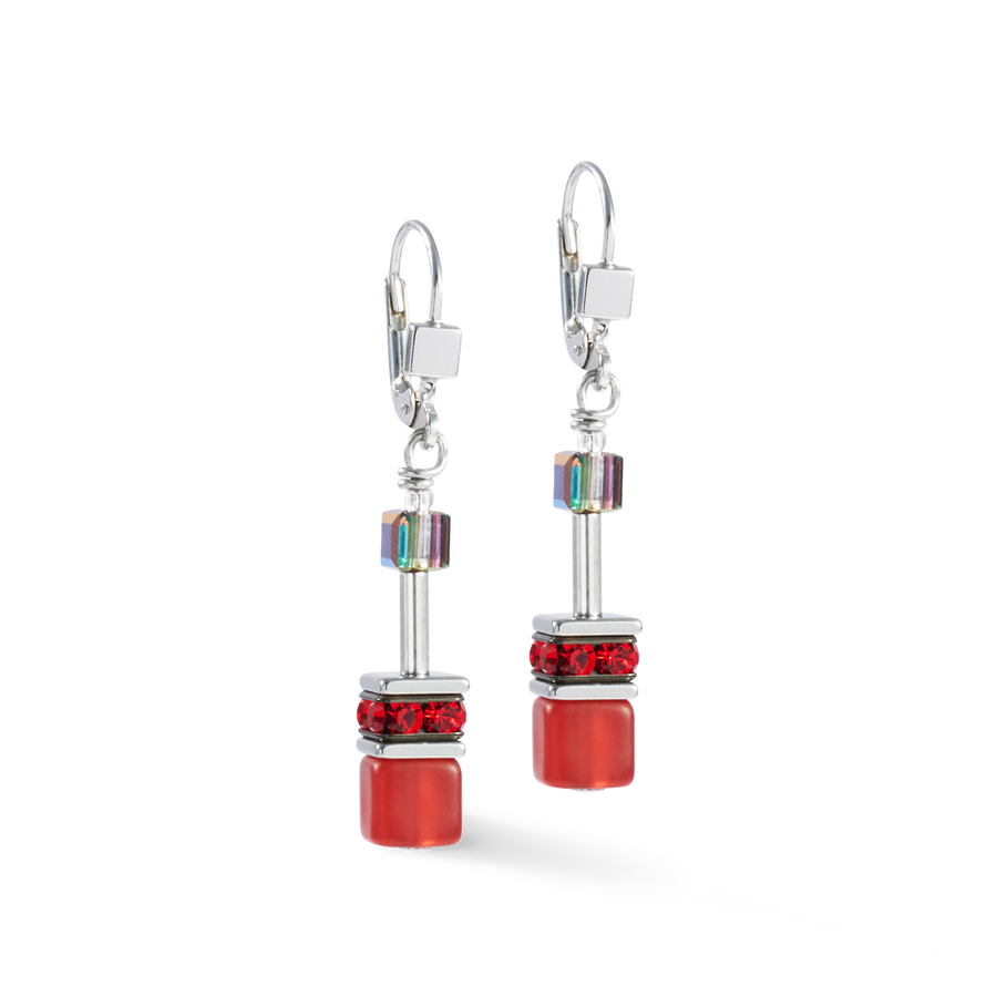 Boucles d'oreille GeoCUBE® rouge