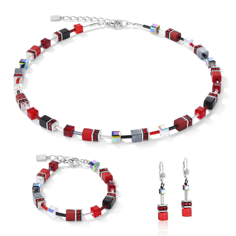 Boucles d'oreille GeoCUBE® rouge