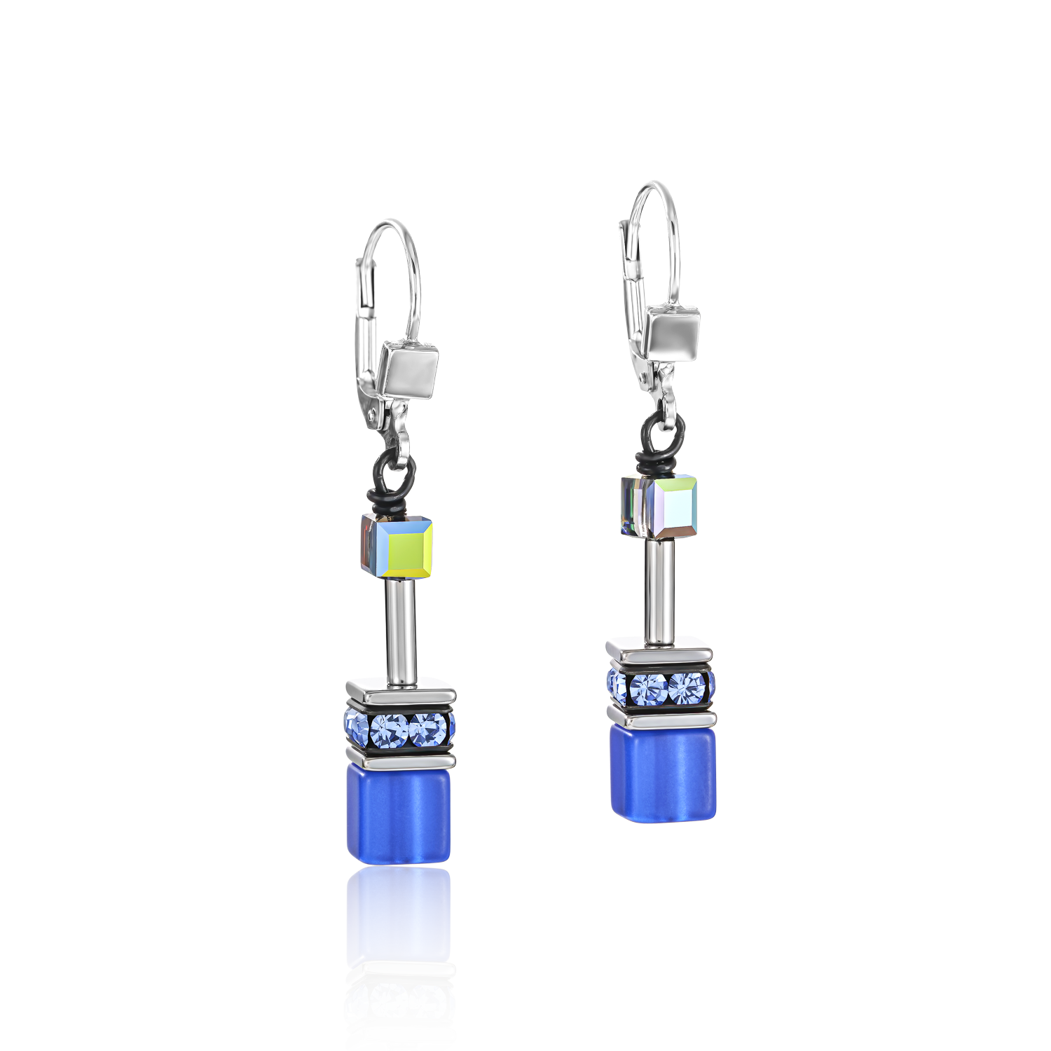 Boucles d'oreille GeoCUBE® bleu cobalt