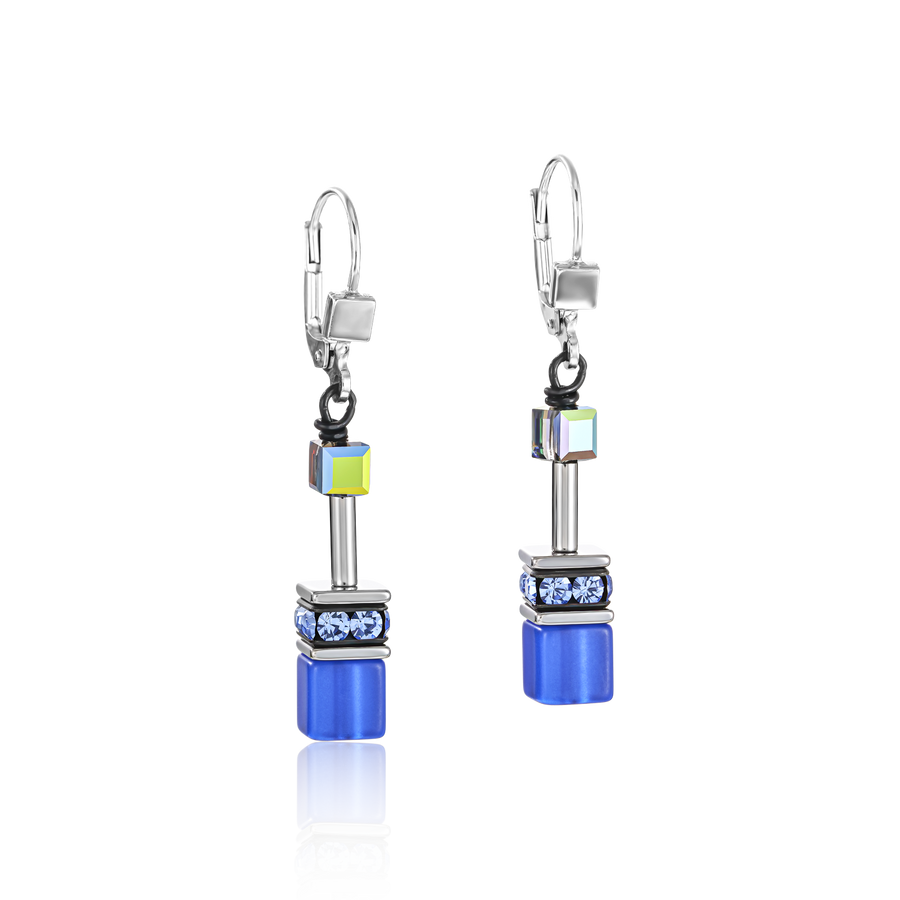 Boucles d'oreille GeoCUBE® bleu cobalt