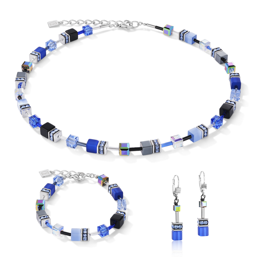 Boucles d'oreille GeoCUBE® bleu cobalt