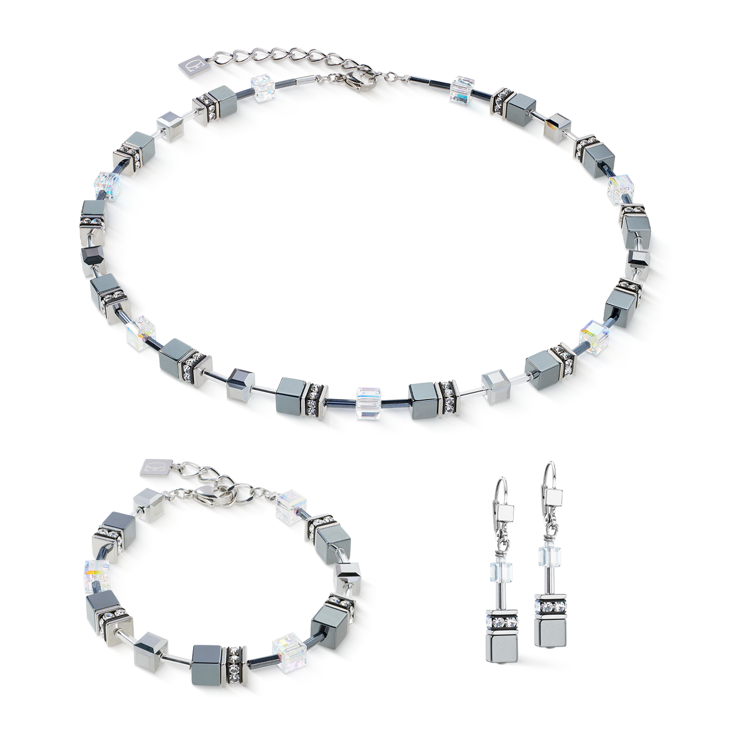 Boucles d'oreilles GeoCUBE® platinum