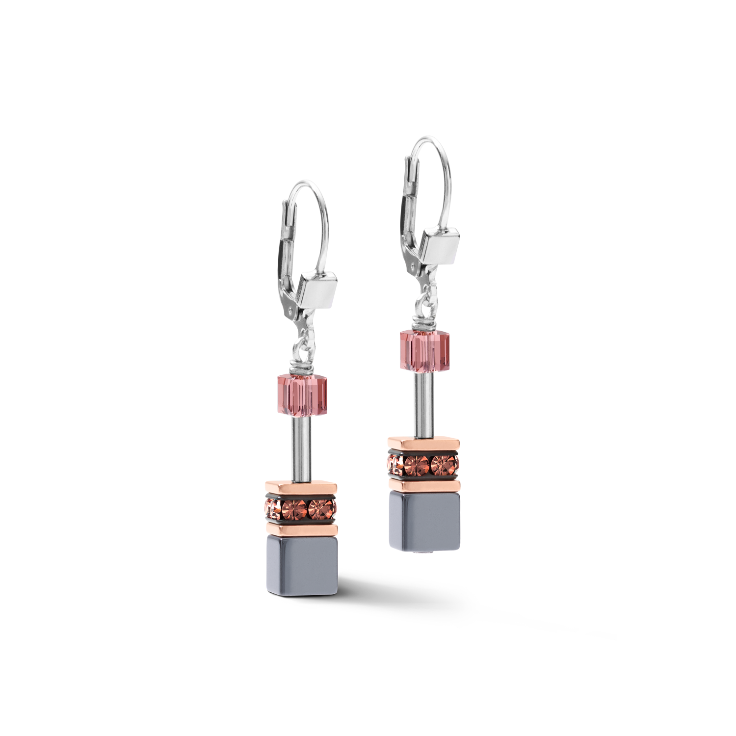 Boucles d'oreille GEOCUBE® vieux rose