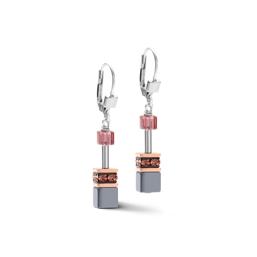 Boucles d'oreille GEOCUBE® vieux rose