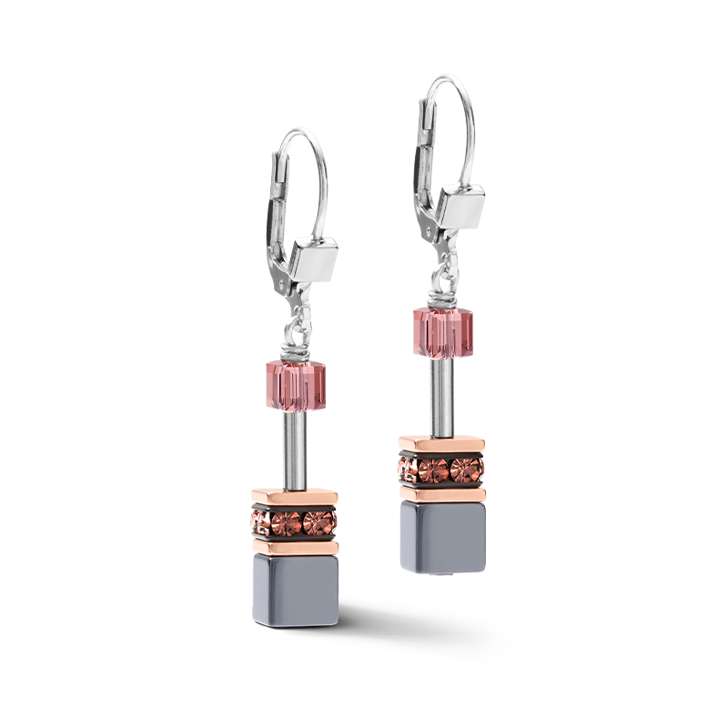 Boucles d'oreille GEOCUBE® vieux rose