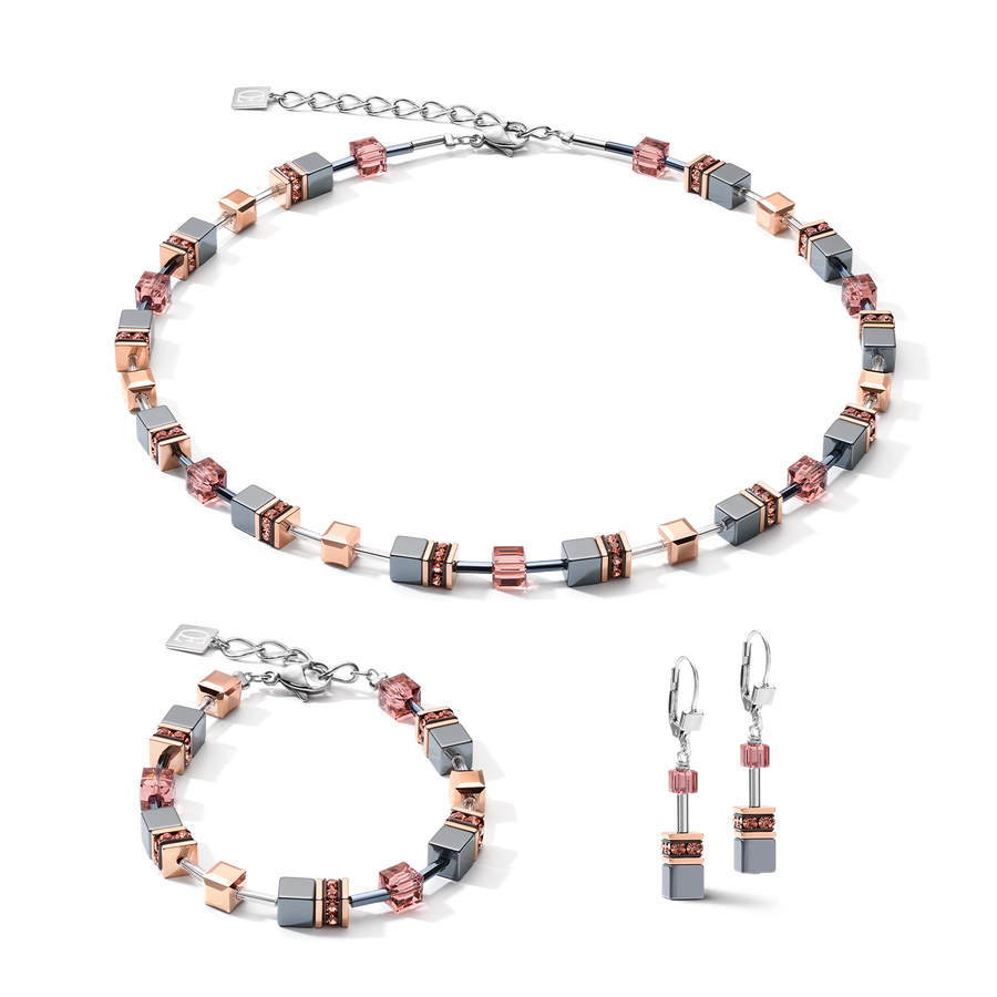 Boucles d'oreille GEOCUBE® vieux rose