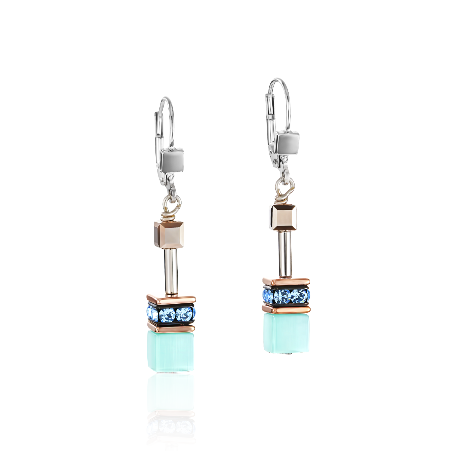 Boucles d'oreille GeoCUBE® aqua