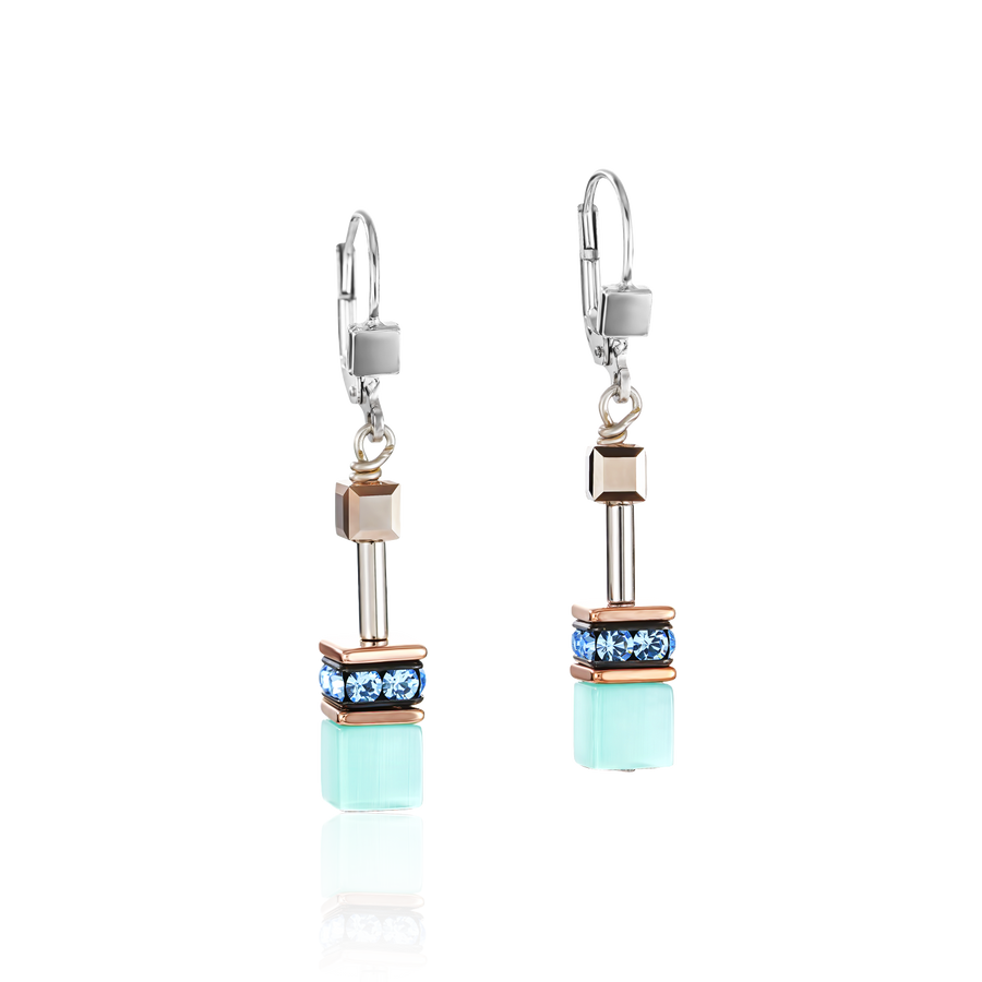 Boucles d'oreille GeoCUBE® aqua