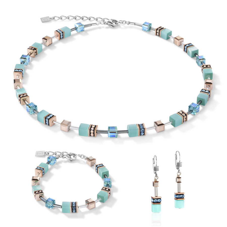 Boucles d'oreille GeoCUBE® aqua