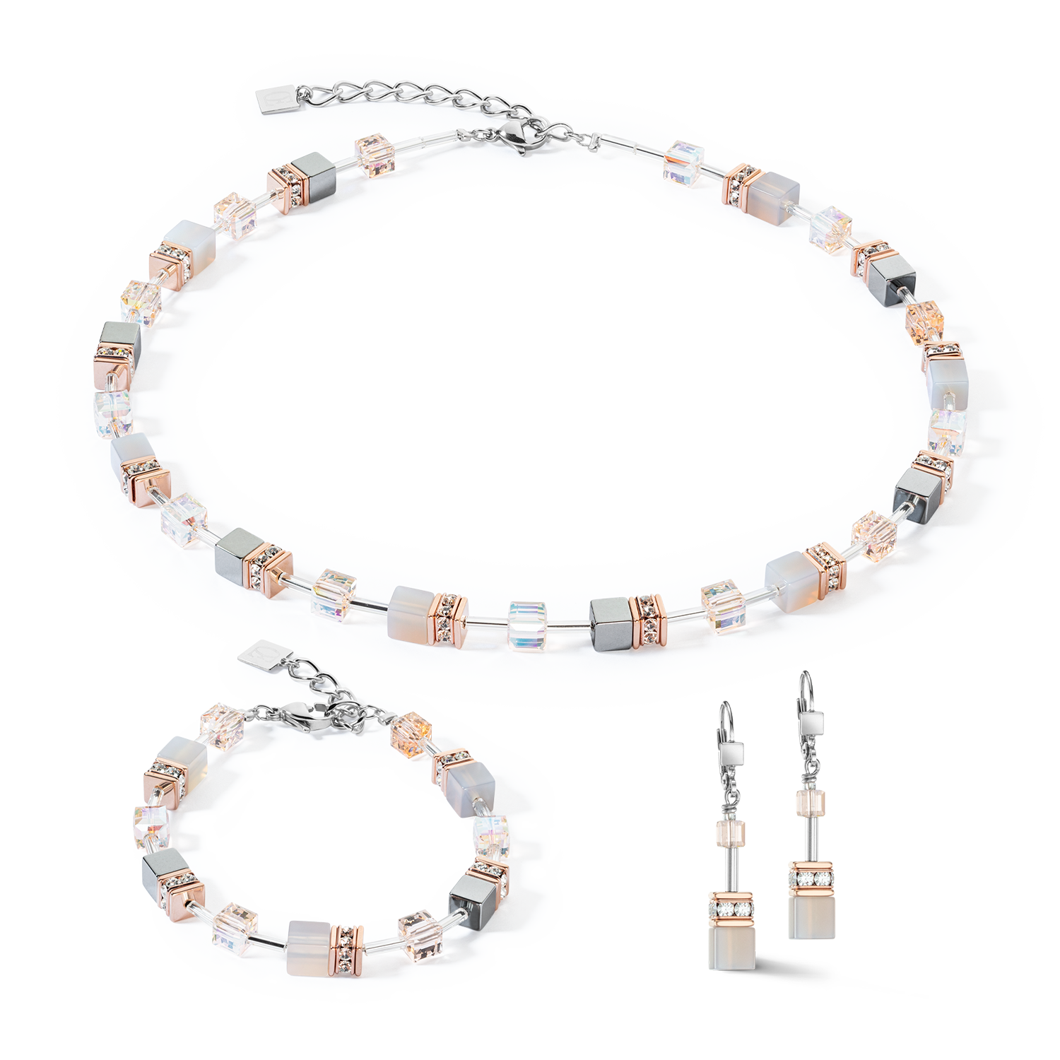 Collier GeoCUBE® Iconic Precious or rose-pêche