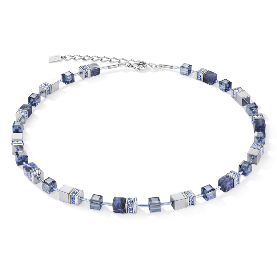 Collier GeoCUBE® sodalite & hématite bleu