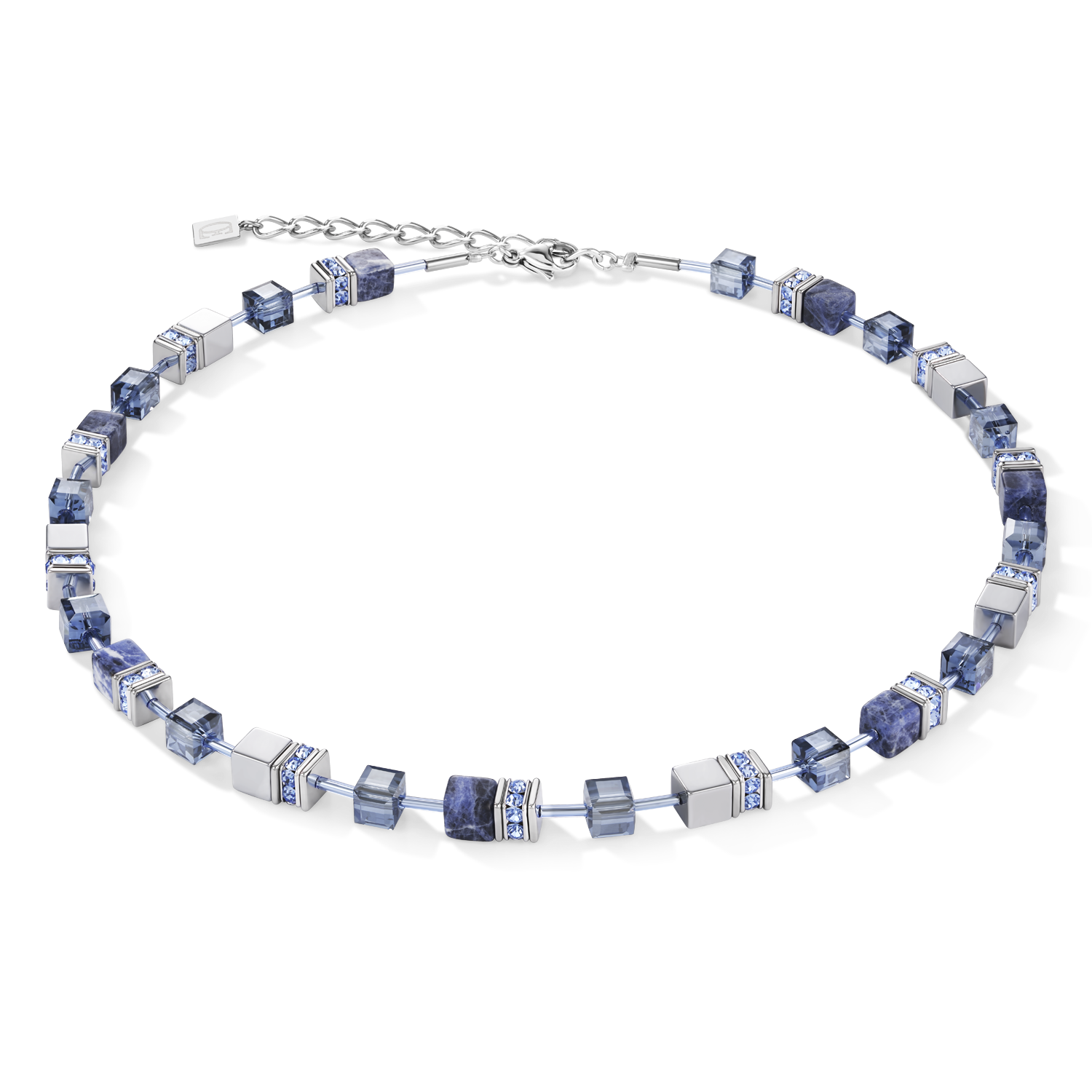 Collier GeoCUBE® sodalite & hématite bleu