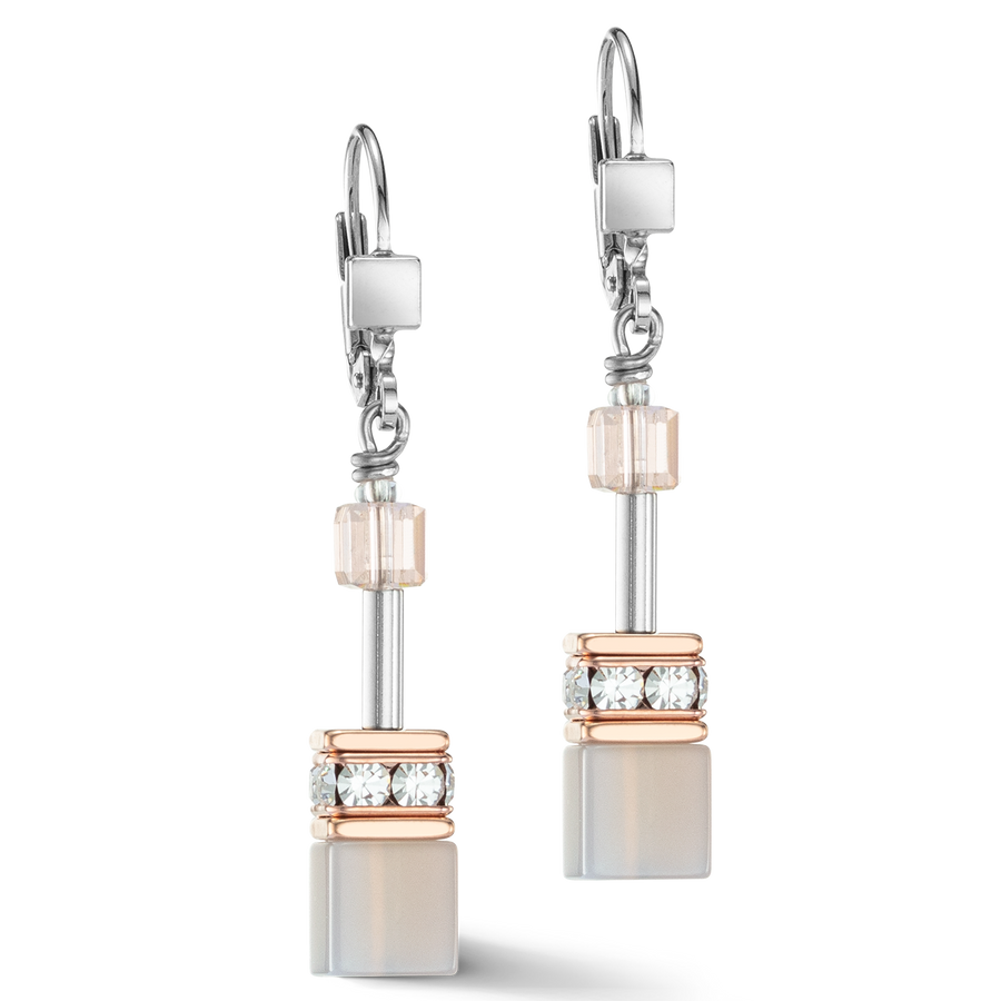 Boucles d'oreilles GeoCUBE® Iconic Precious or rose-pêche