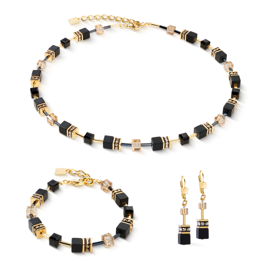 Collier GeoCUBE® Onyx noir-or