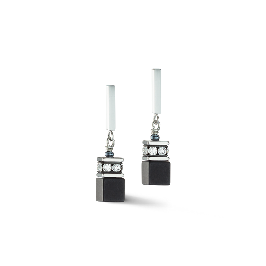 Boucles d'oreille GeoCUBE® Iconic Precious Onyx cristal-noir