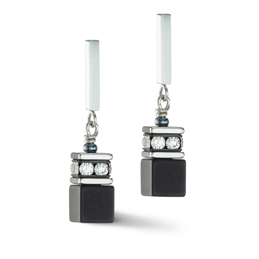 Boucles d'oreille GeoCUBE® Iconic Precious Onyx cristal-noir