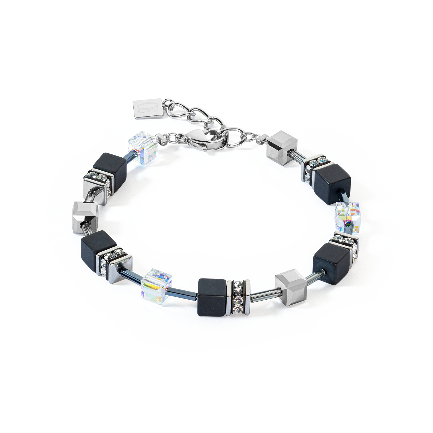 Bracelet GeoCUBE® Iconic Precious Onyx  cristal-noir