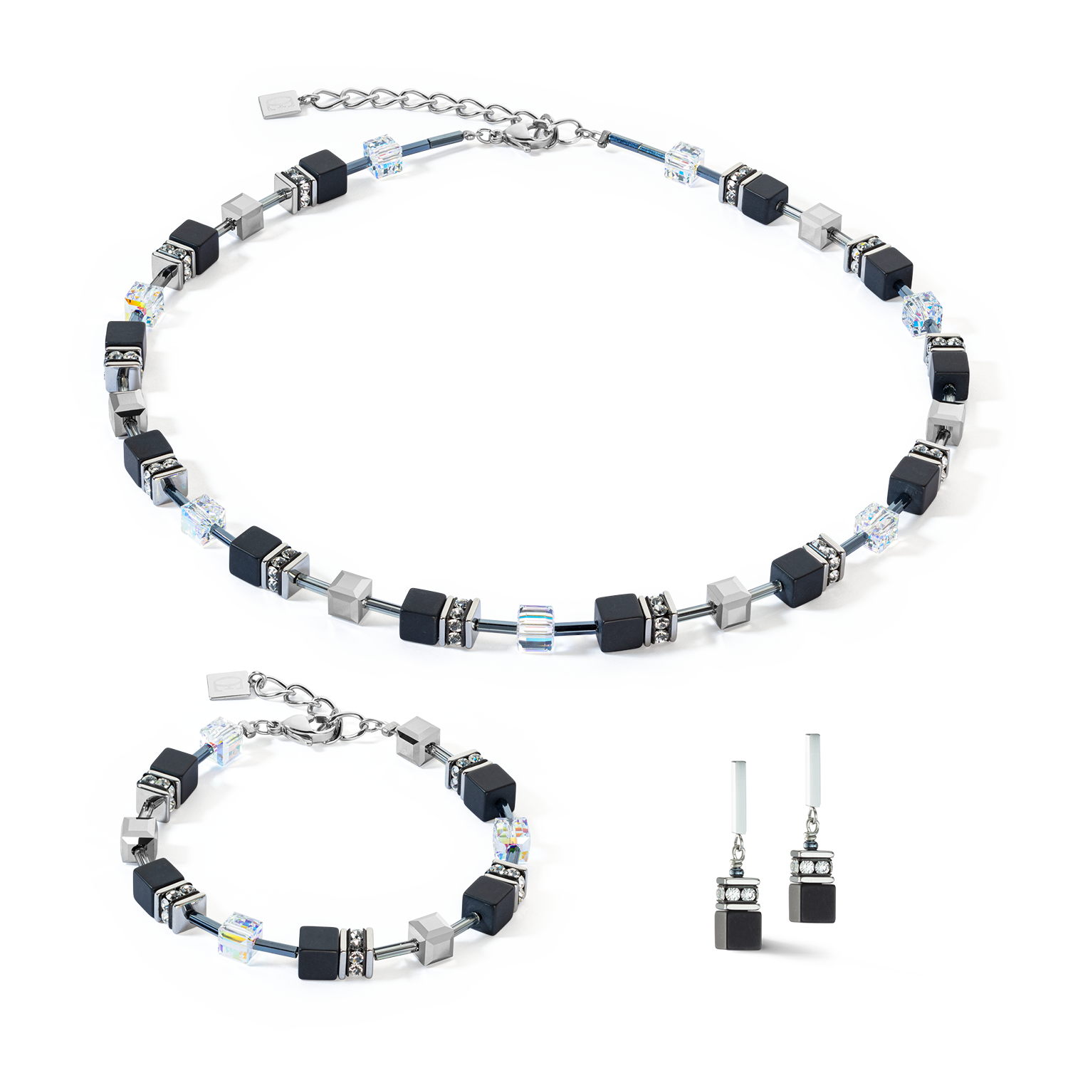 Bracelet GeoCUBE® Iconic Precious Onyx  cristal-noir