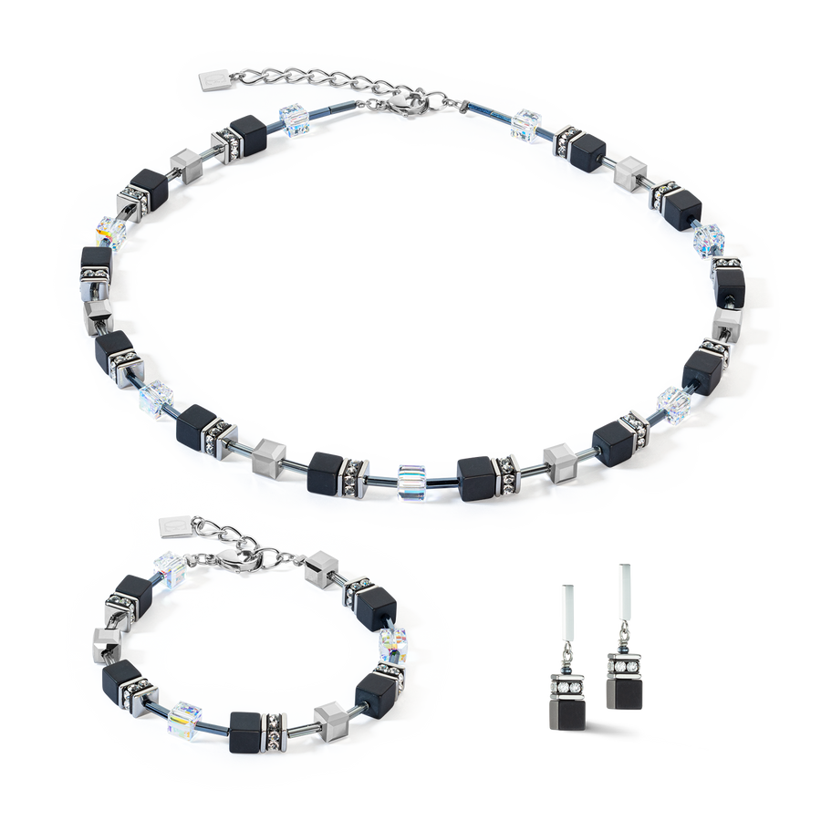 Bracelet GeoCUBE® Iconic Precious Onyx  cristal-noir