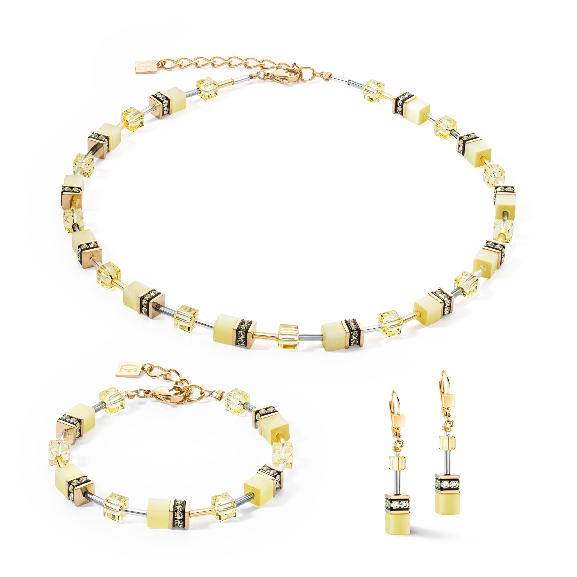 Collier GeoCUBE® Iconic Mono Or jaune