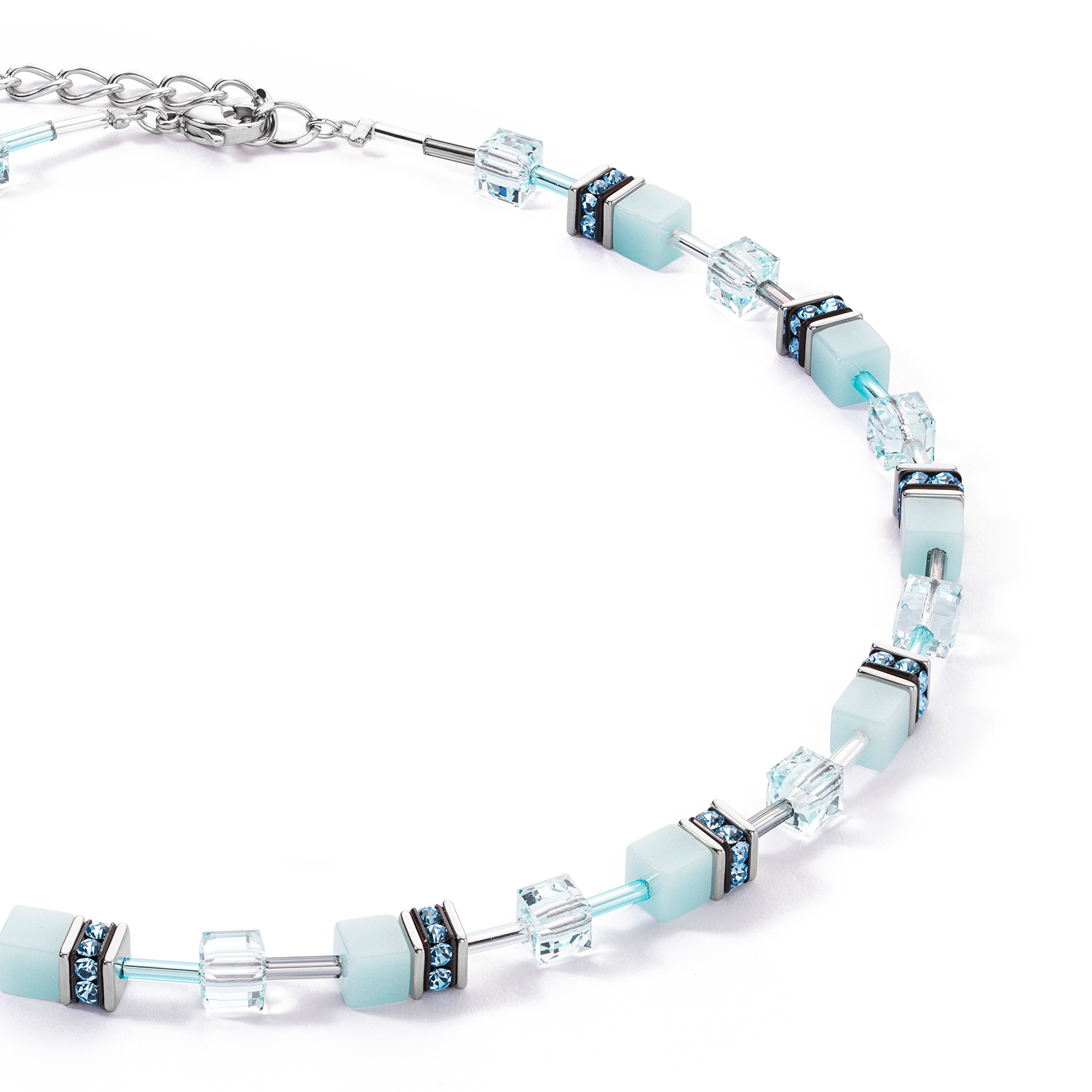 Collier GeoCUBE® Iconic Mono Or bleu glacier