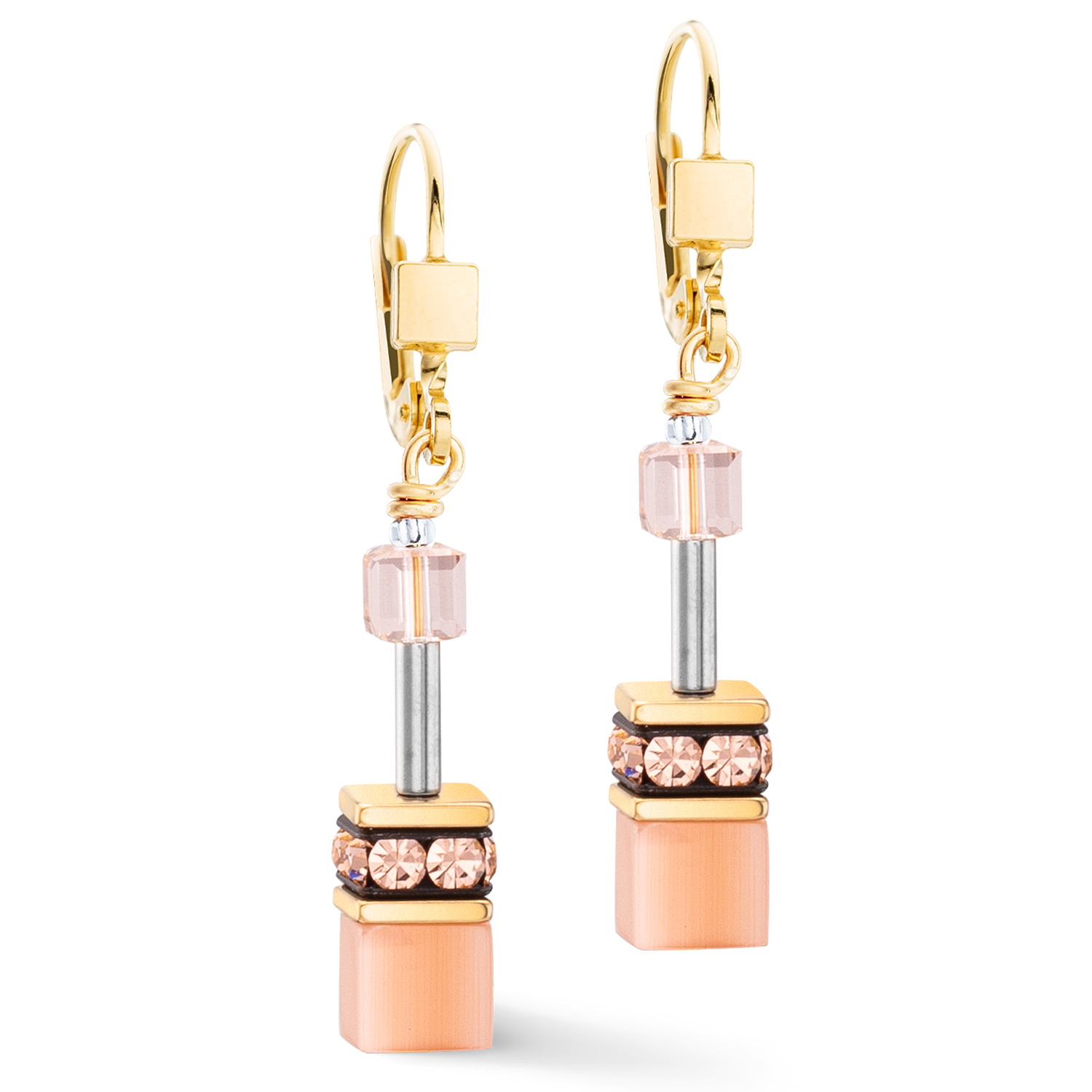 Boucles d'oreilles GeoCUBE® Iconic Mono Or Apricot Crush