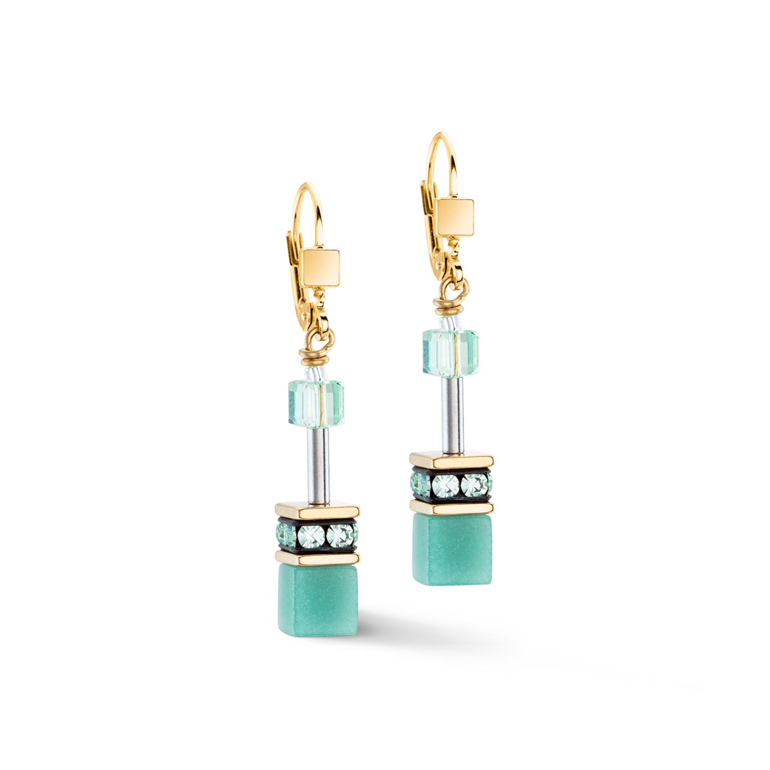Boucles d'oreilles GeoCUBE® Iconic Mono Or vert