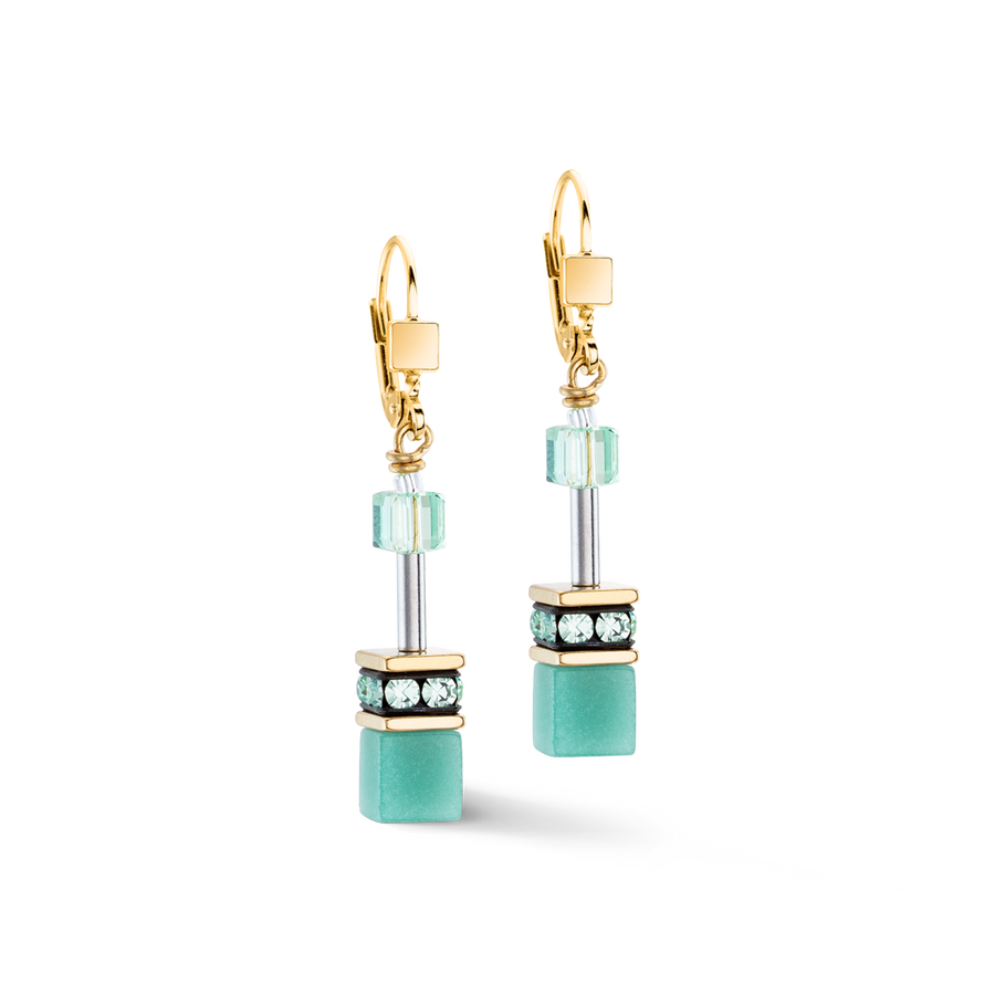 Boucles d'oreilles GeoCUBE® Iconic Mono Or vert