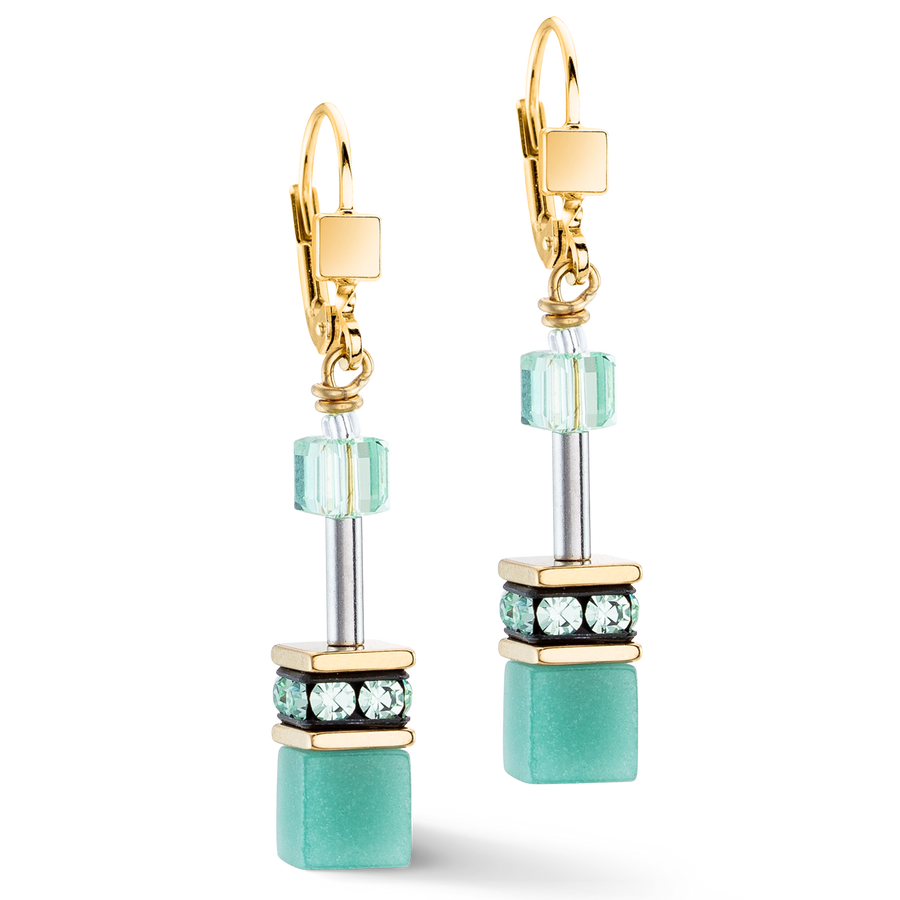 Boucles d'oreilles GeoCUBE® Iconic Mono Or vert