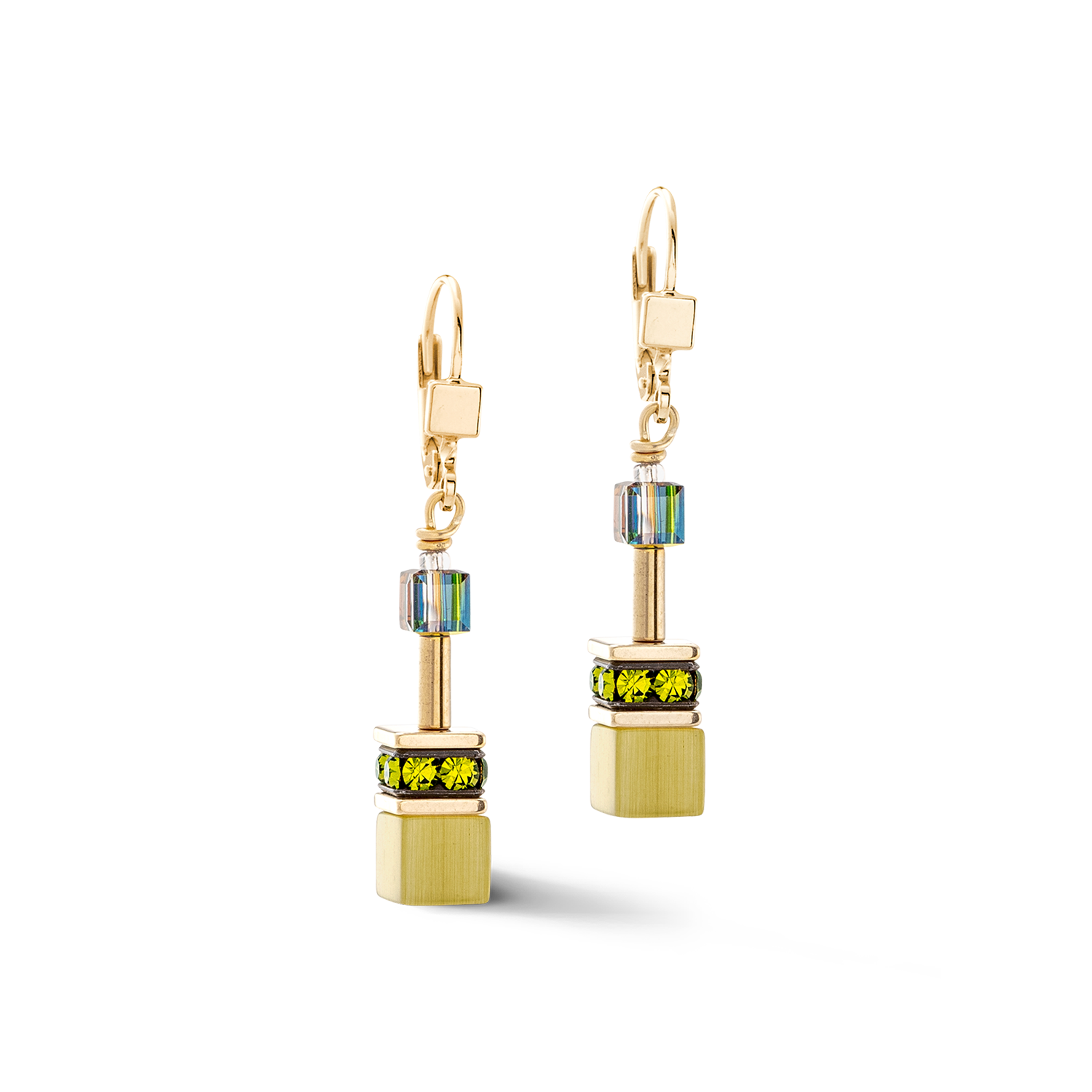 Boucles d'oreilles GeoCUBE® Iconic Mono Or olive