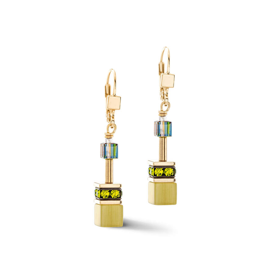 Boucles d'oreilles GeoCUBE® Iconic Mono Or olive